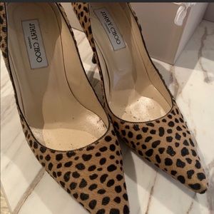 Jimmy Choo pony hair leopard heels